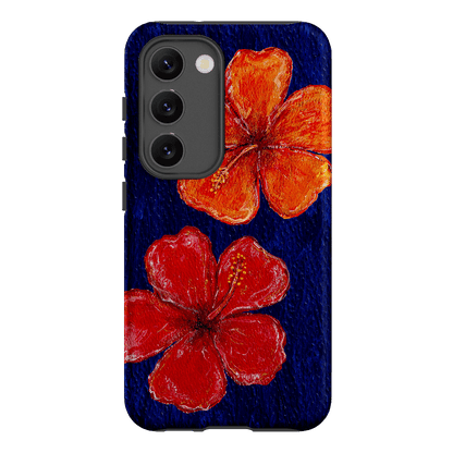 Hibiscus Flower Deep Blue Printed Phone Cases Samsung Galaxy S23 / Armoured by BG. Studio - The Dairy