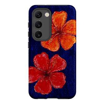 Hibiscus Flower Deep Blue Printed Phone Cases Samsung Galaxy S23 / Armoured by BG. Studio - The Dairy
