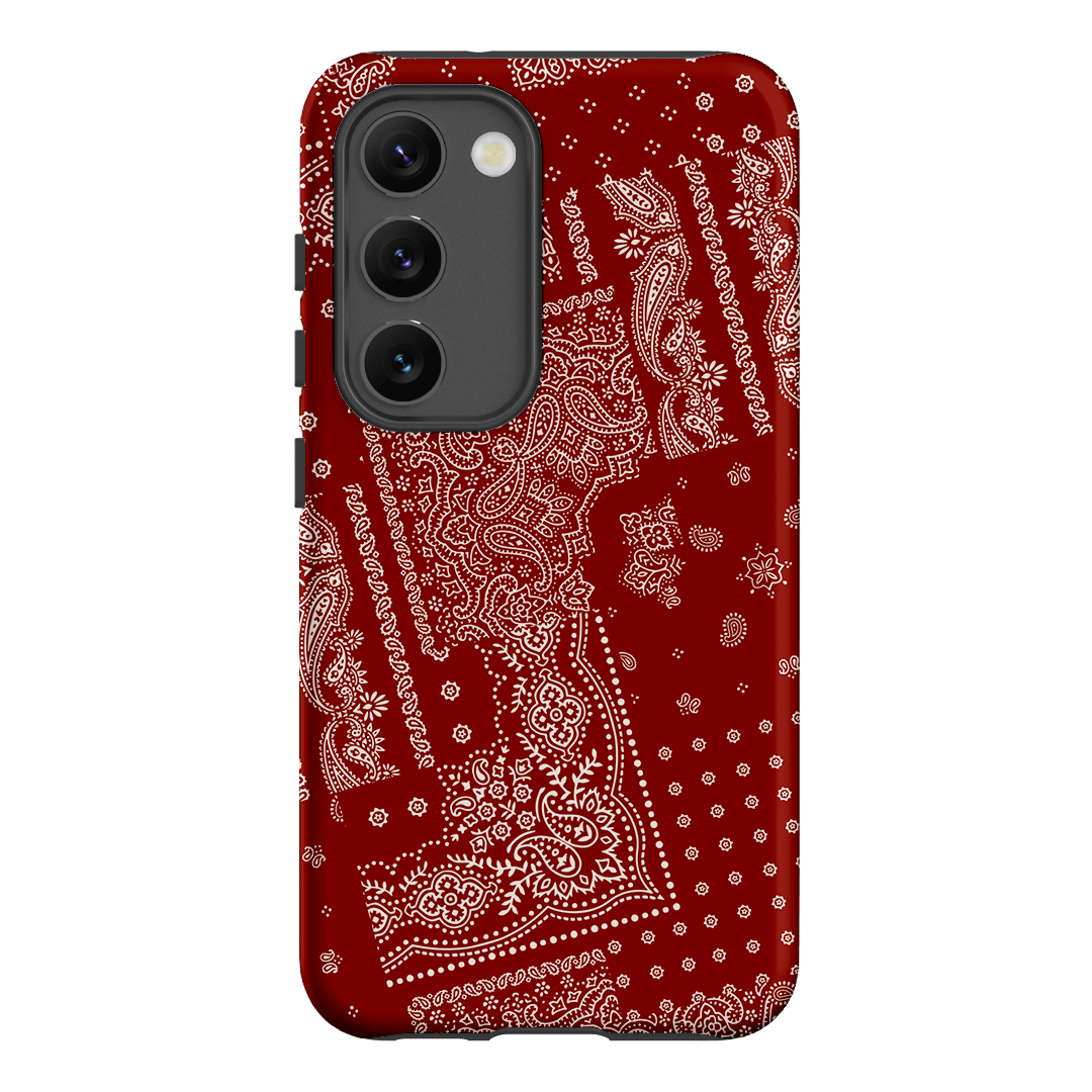 Paisley Crimson Printed Phone Cases Samsung Galaxy S23 / Armoured by The Dairy - The Dairy