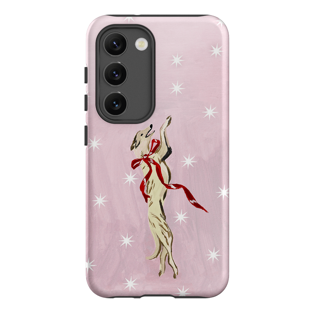 Pink Bow Hound Printed Phone Cases Samsung Galaxy S23 / Armoured by Lisa Hu - The Dairy