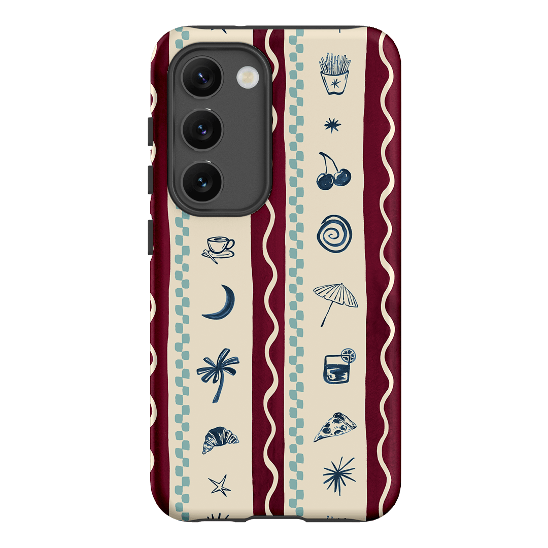 Summer Snacks Burgundy Printed Phone Cases Samsung Galaxy S23 / Armoured by Charlie Taylor - The Dairy