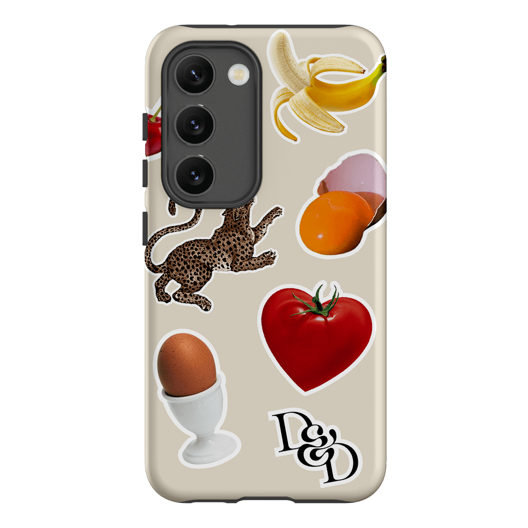 Sunday Stickers Cream Printed Phone Cases Samsung Galaxy S23 / Armoured by Desmond & Dempsey - The Dairy