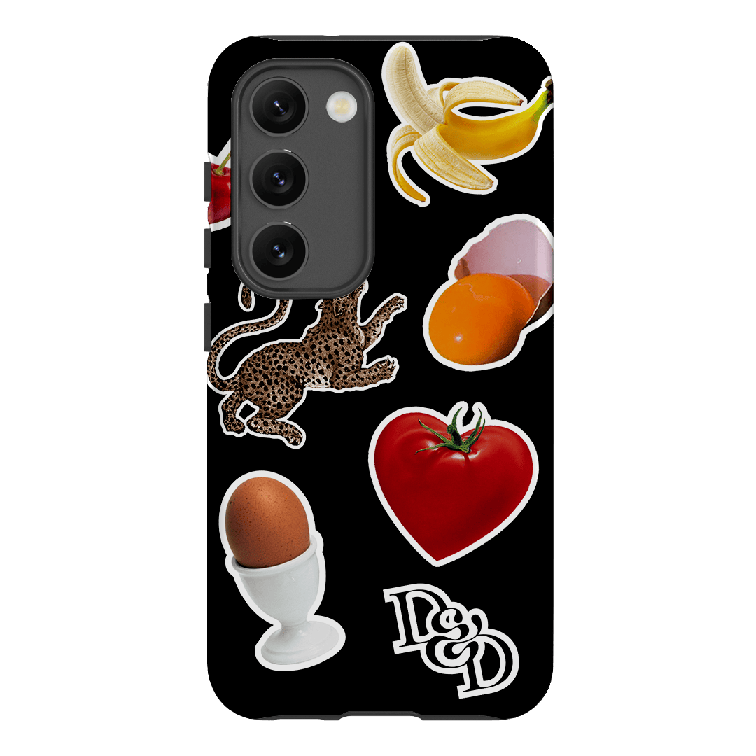 Sunday Stickers Black Printed Phone Cases Samsung Galaxy S23 / Armoured by Desmond & Dempsey - The Dairy