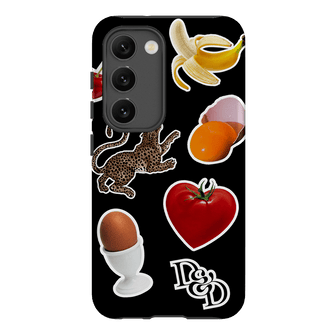 Sunday Stickers Black Printed Phone Cases Samsung Galaxy S23 / Armoured by Desmond & Dempsey - The Dairy