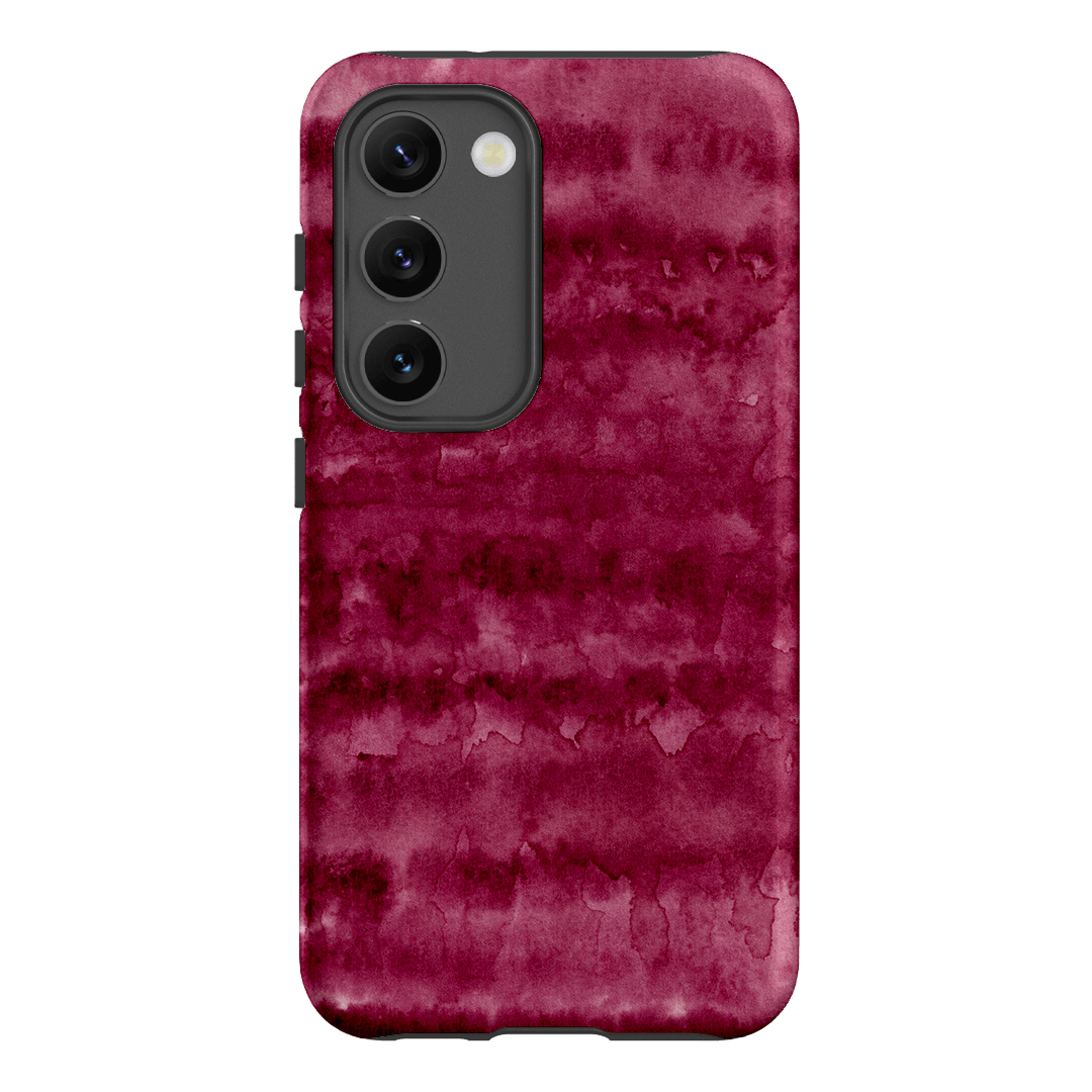 Watercolour Stripes Burgundy Printed Phone Cases Samsung Galaxy S23 / Armoured by The Dairy - The Dairy