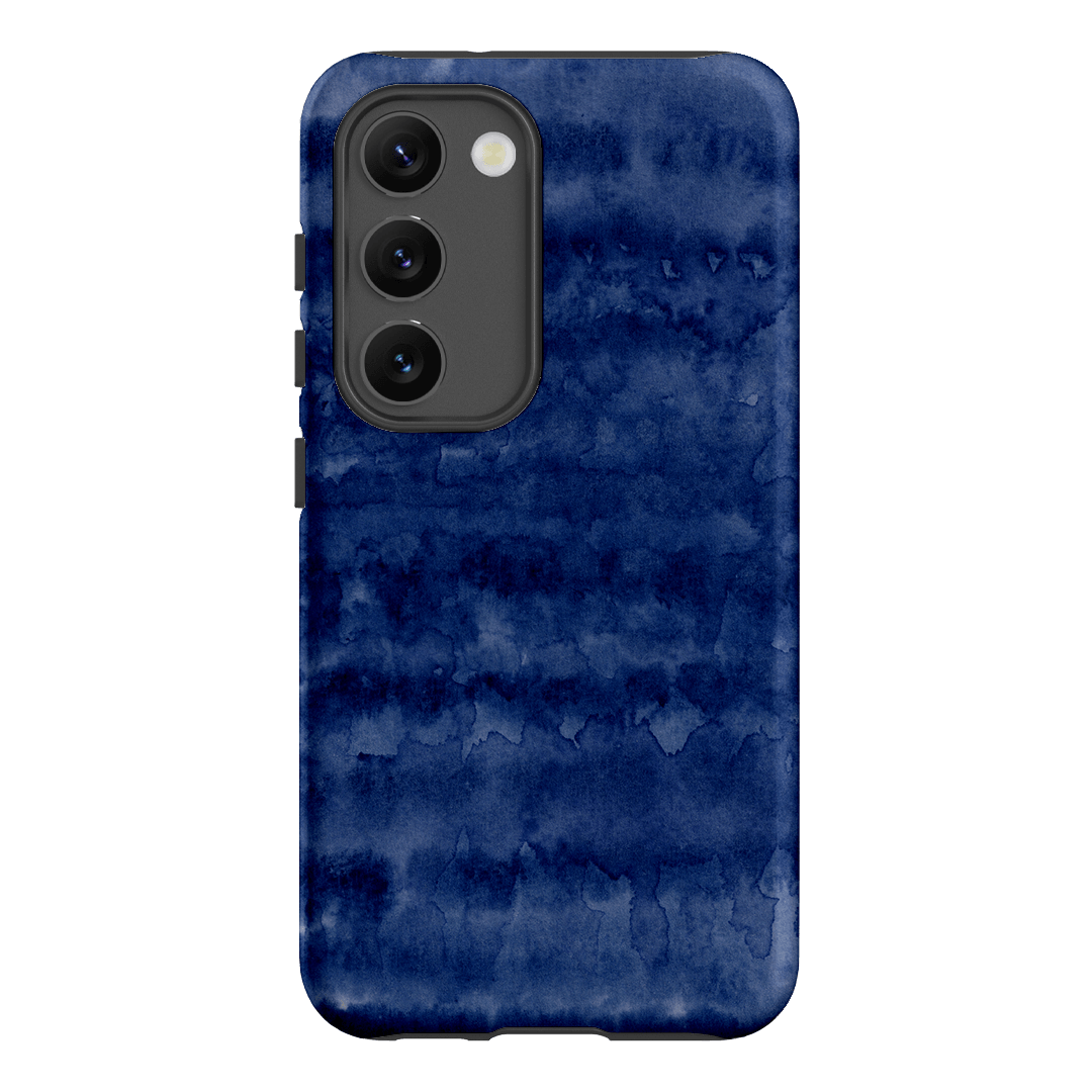 Watercolour Stripes Navy Printed Phone Cases Samsung Galaxy S23 / Armoured by The Dairy - The Dairy