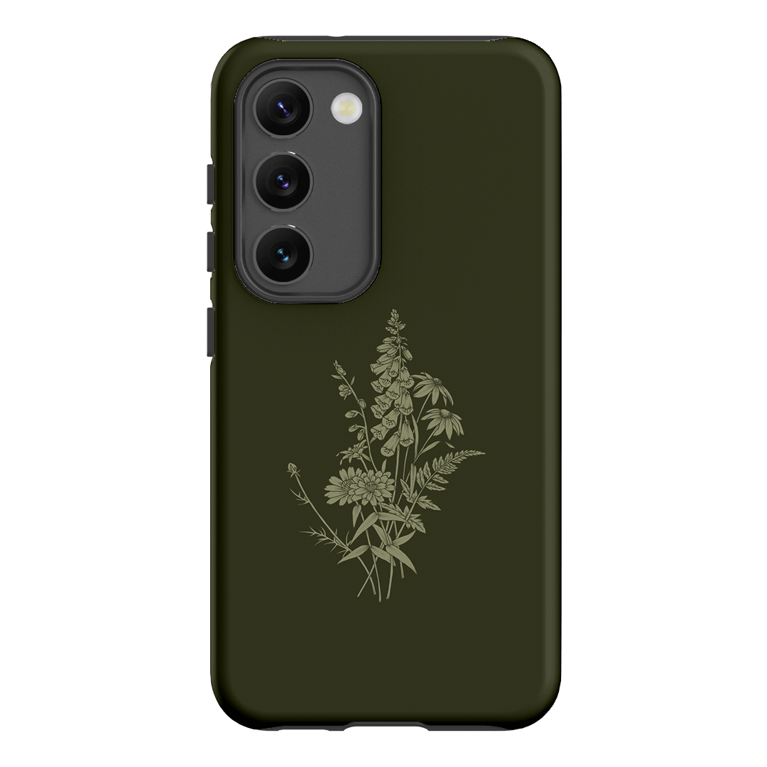 Wildflowers Olive Printed Phone Cases Samsung Galaxy S23 / Armoured by Typoflora - The Dairy
