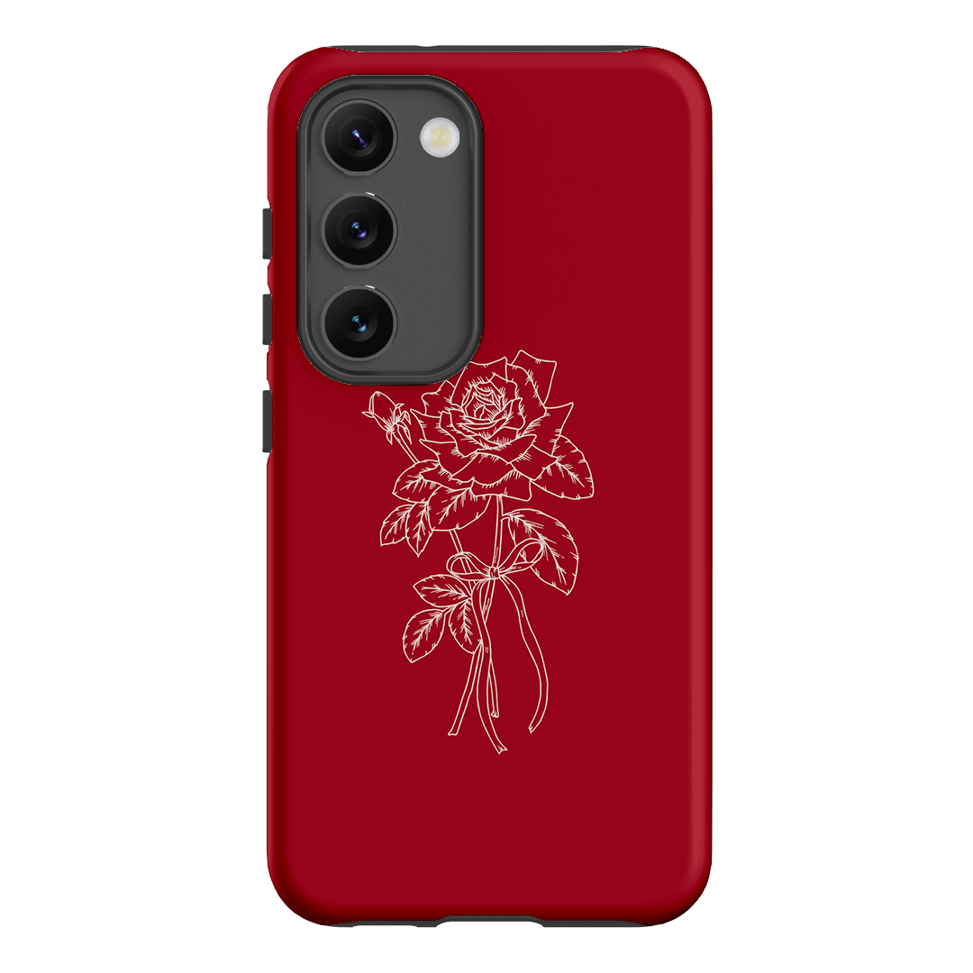 Red Rose Printed Phone Cases Samsung Galaxy S23 / Armoured by Typoflora - The Dairy