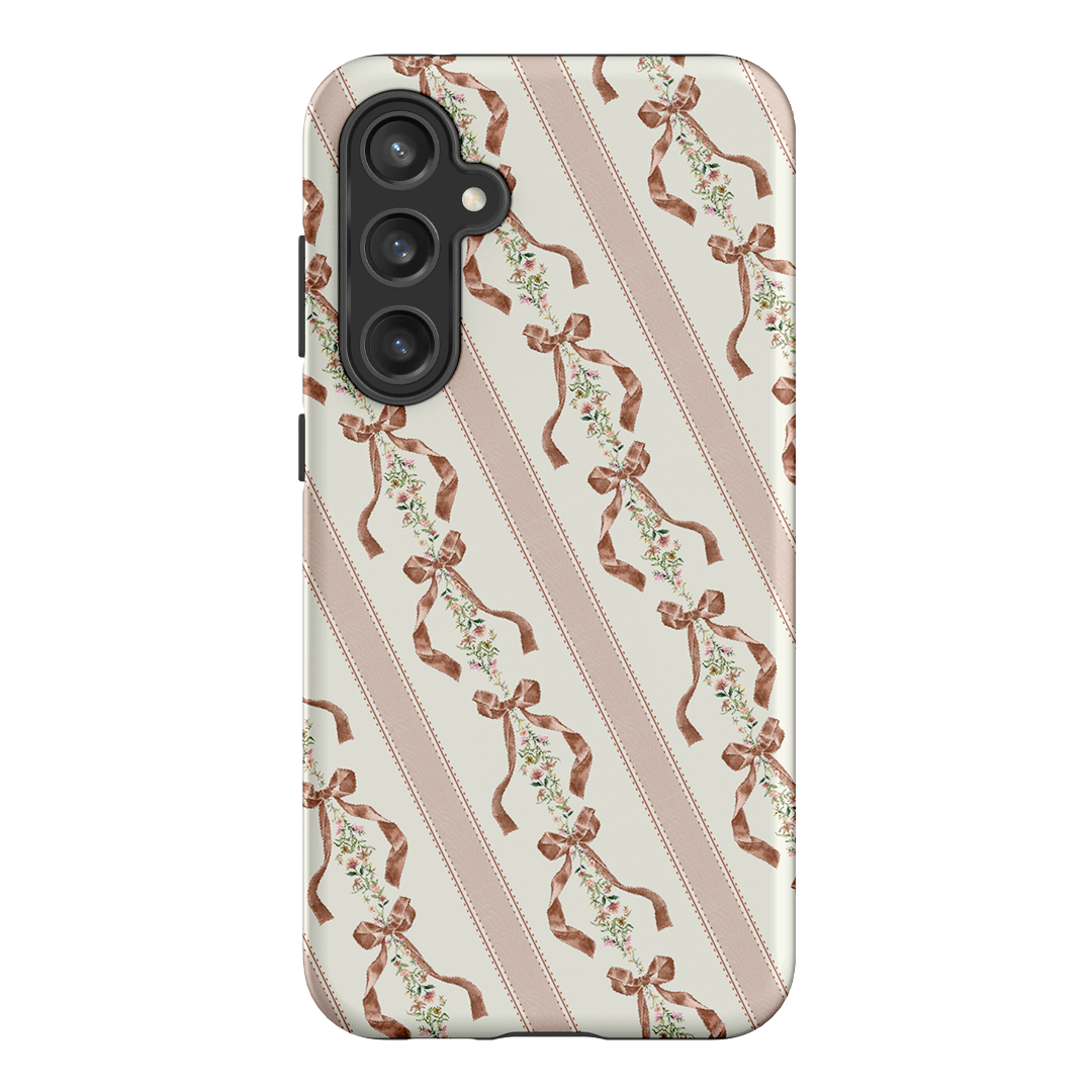 Bow Stripe Printed Phone Cases Samsung Galaxy S23 FE / Armoured by Veronica Tucker - The Dairy