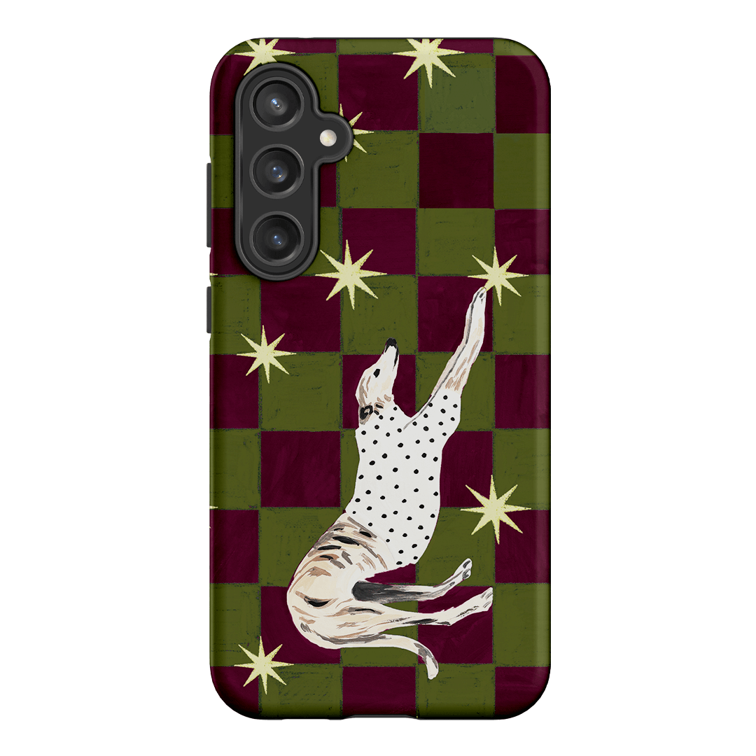 Check Greyhound Green Printed Phone Cases Samsung Galaxy S23 FE / Armoured by Lisa Hu - The Dairy