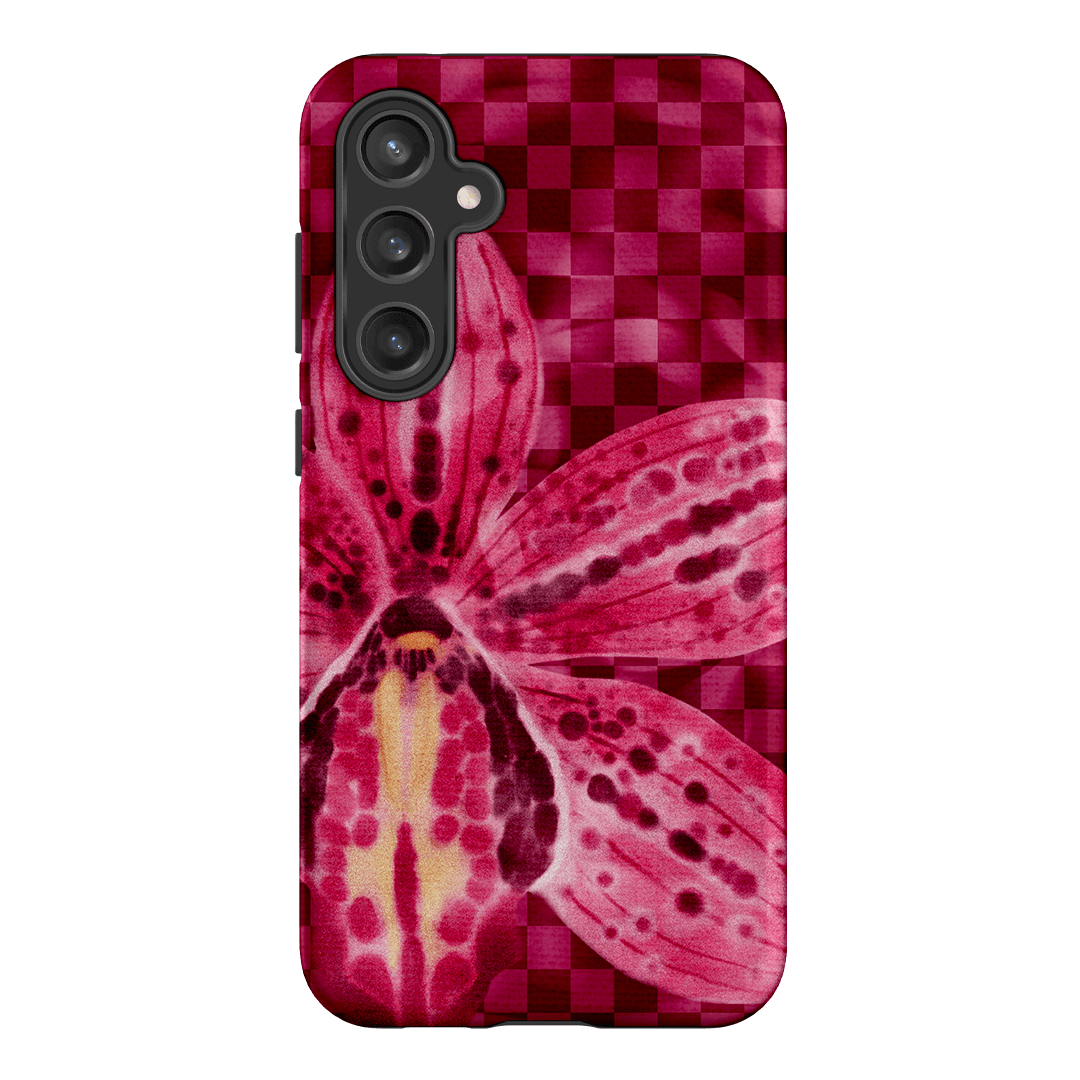 Check Orchid Printed Phone Cases Samsung Galaxy S23 FE / Armoured by Sally Hungerford - The Dairy