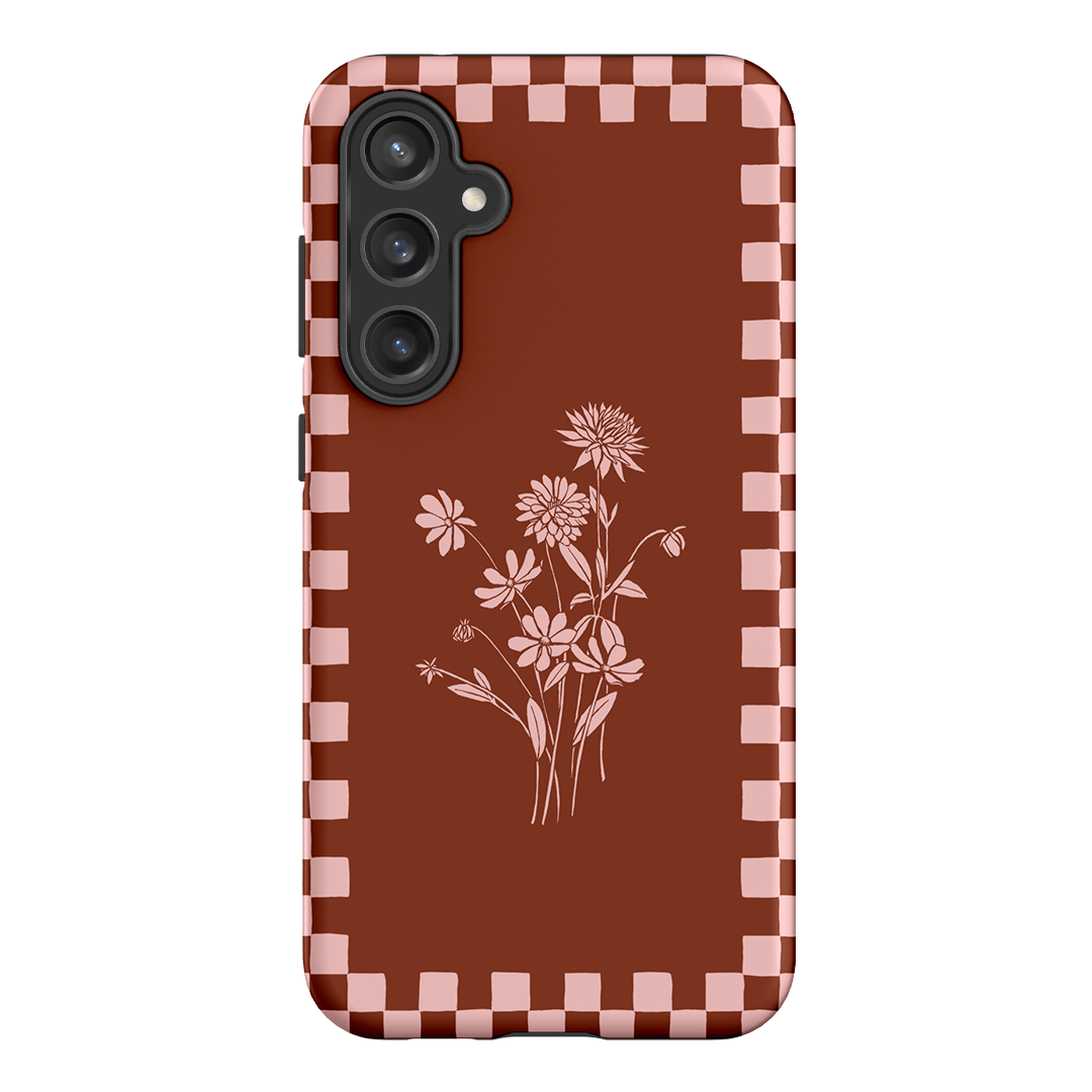 Dahlia Check Printed Phone Cases Samsung Galaxy S23 FE / Armoured by Typoflora - The Dairy