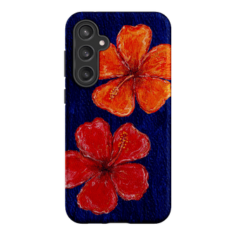 Hibiscus Flower Deep Blue Printed Phone Cases Samsung Galaxy S23 FE / Armoured by BG. Studio - The Dairy