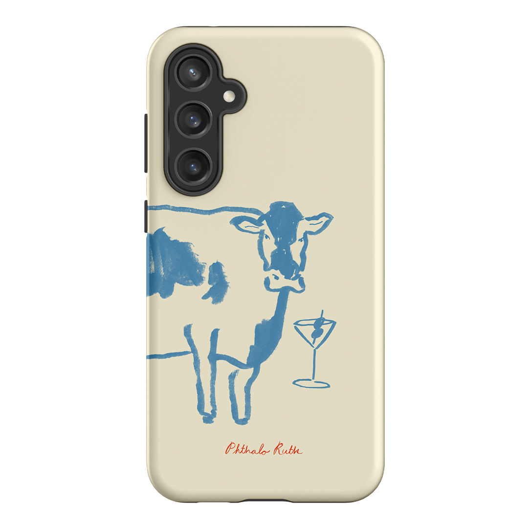 Mootini Blue Printed Phone Cases Samsung Galaxy S23 FE / Armoured by Phthalo Ruth - The Dairy