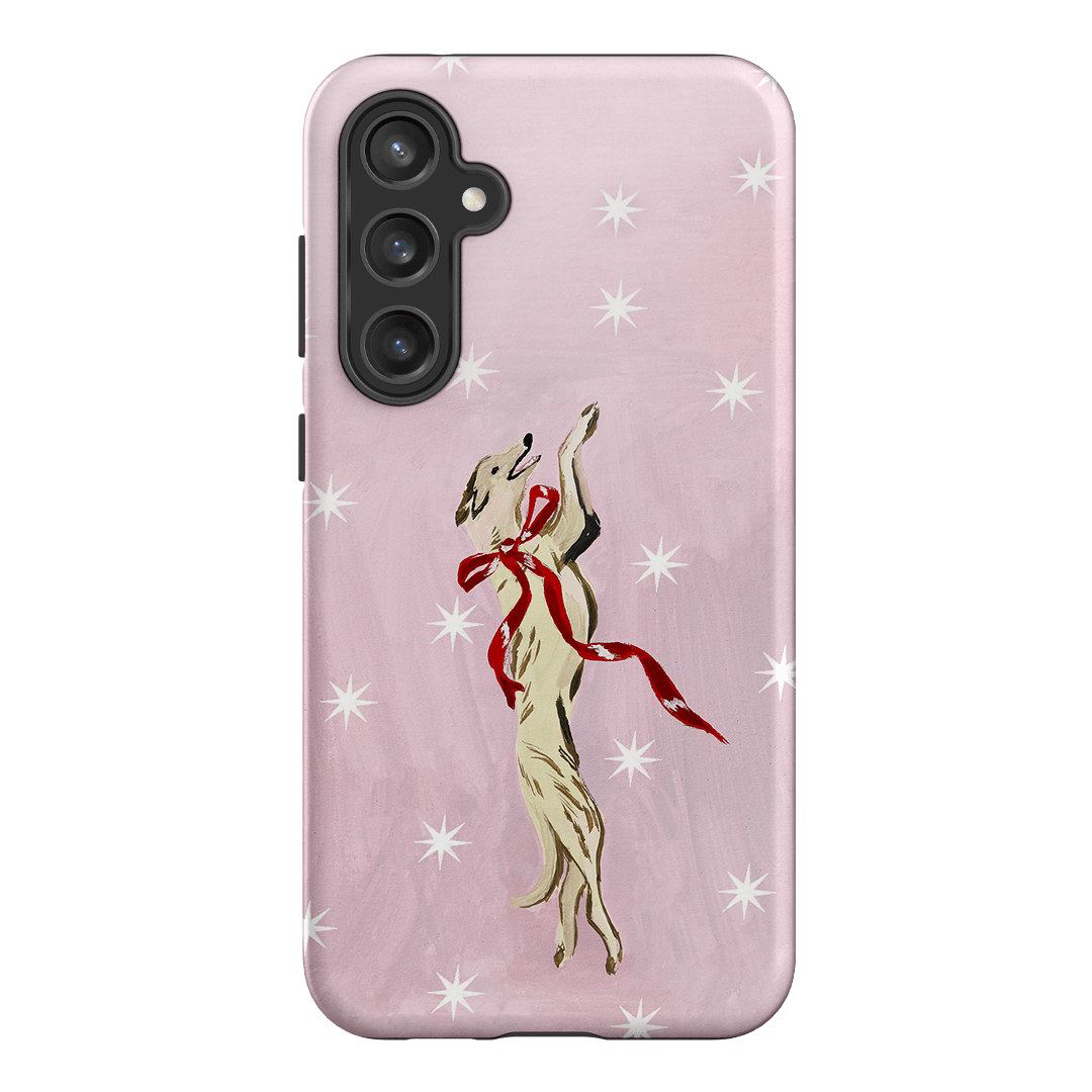 Pink Bow Hound Printed Phone Cases Samsung Galaxy S23 FE / Armoured by Lisa Hu - The Dairy