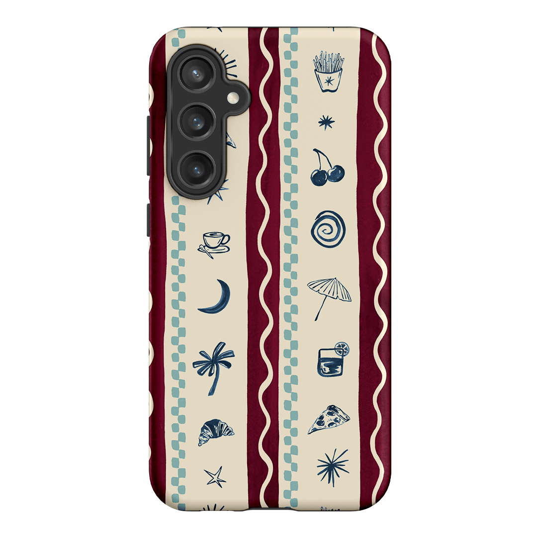 Summer Snacks Burgundy Printed Phone Cases Samsung Galaxy S23 FE / Armoured by Charlie Taylor - The Dairy