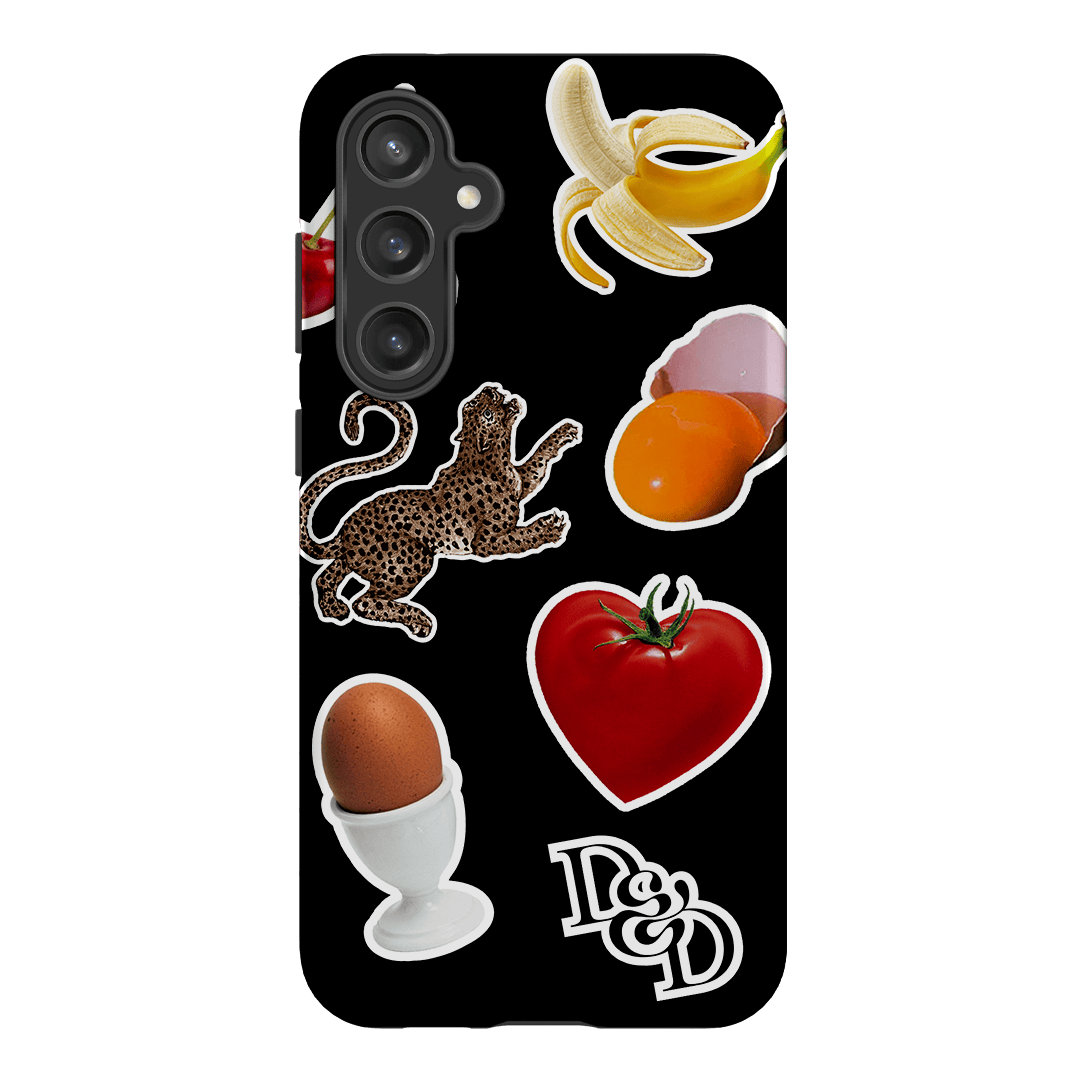 Sunday Stickers Black Printed Phone Cases Samsung Galaxy S23 FE / Armoured by Desmond & Dempsey - The Dairy