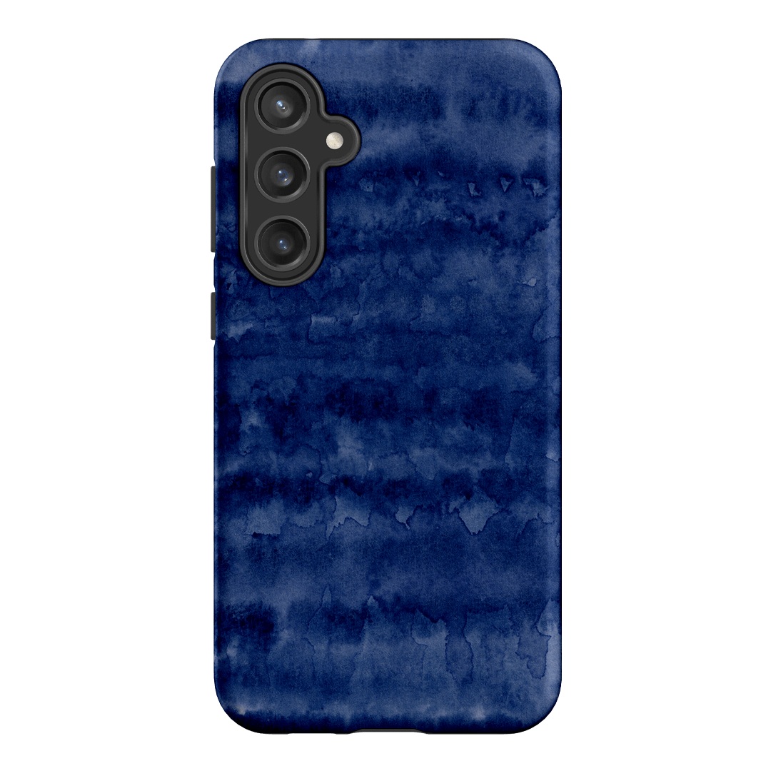 Watercolour Stripes Navy Printed Phone Cases Samsung Galaxy S23 FE / Armoured by The Dairy - The Dairy