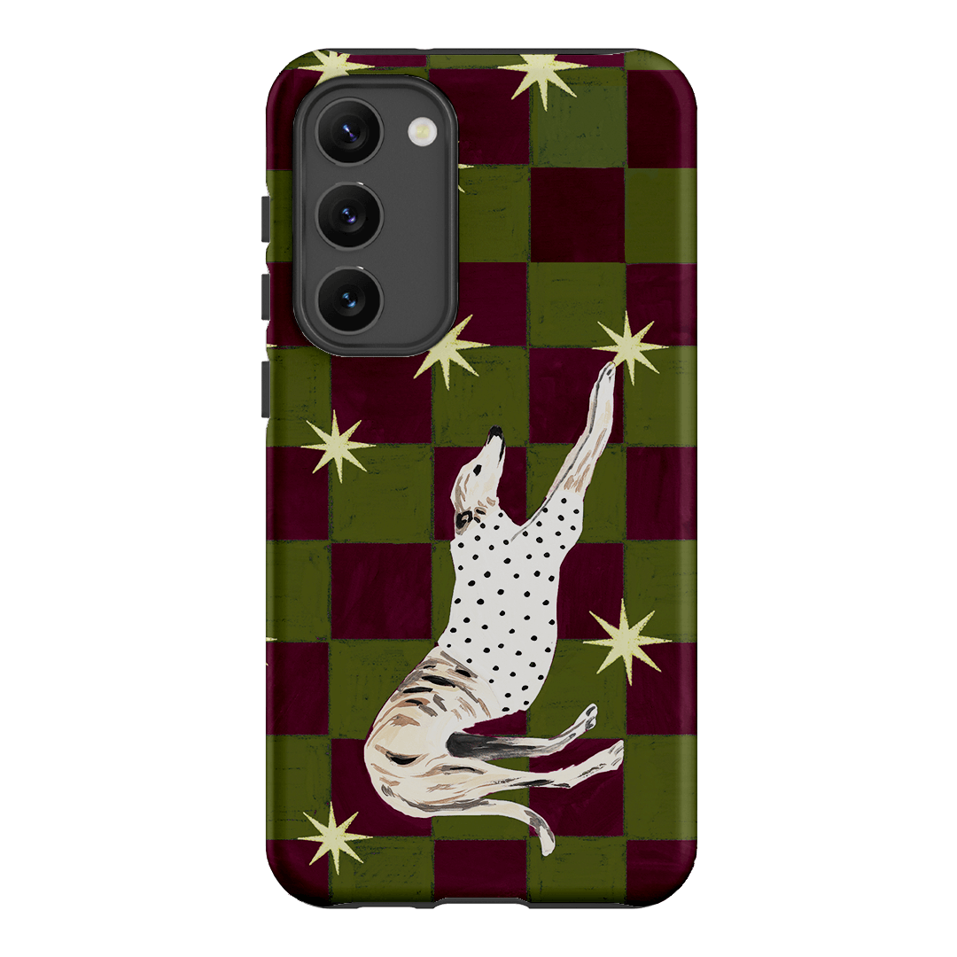 Check Greyhound Green Printed Phone Cases Samsung Galaxy S23 Plus / Armoured by Lisa Hu - The Dairy