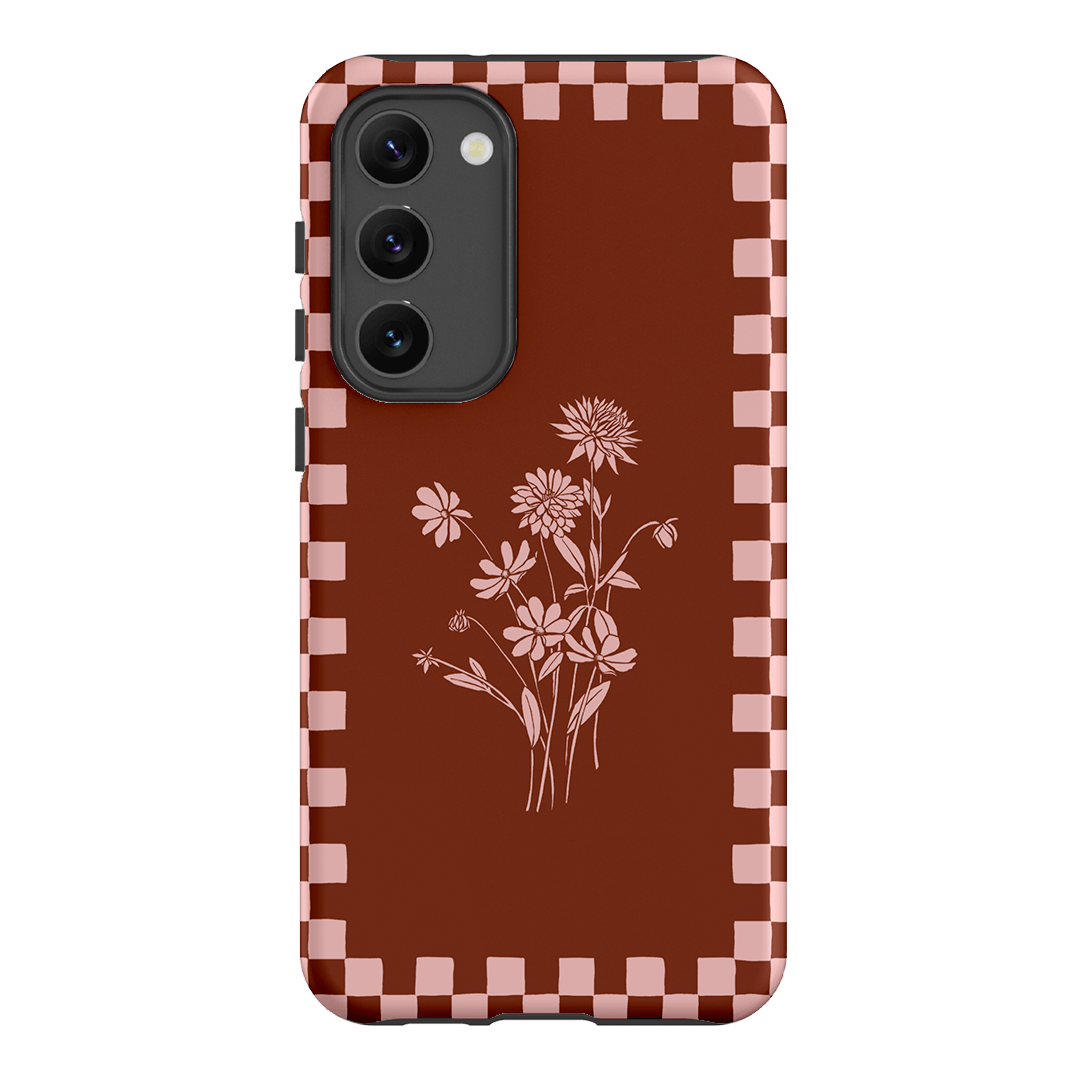 Dahlia Check Printed Phone Cases Samsung Galaxy S23 Plus / Armoured by Typoflora - The Dairy
