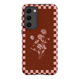 Dahlia Check Printed Phone Cases Samsung Galaxy S23 Plus / Armoured by Typoflora - The Dairy