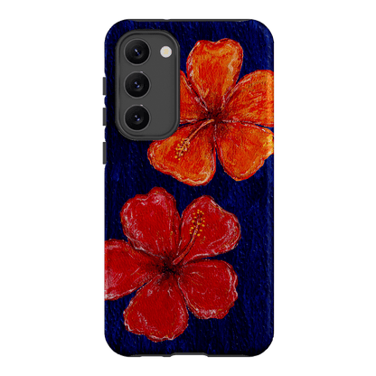 Hibiscus Flower Deep Blue Printed Phone Cases Samsung Galaxy S23 Plus / Armoured by BG. Studio - The Dairy