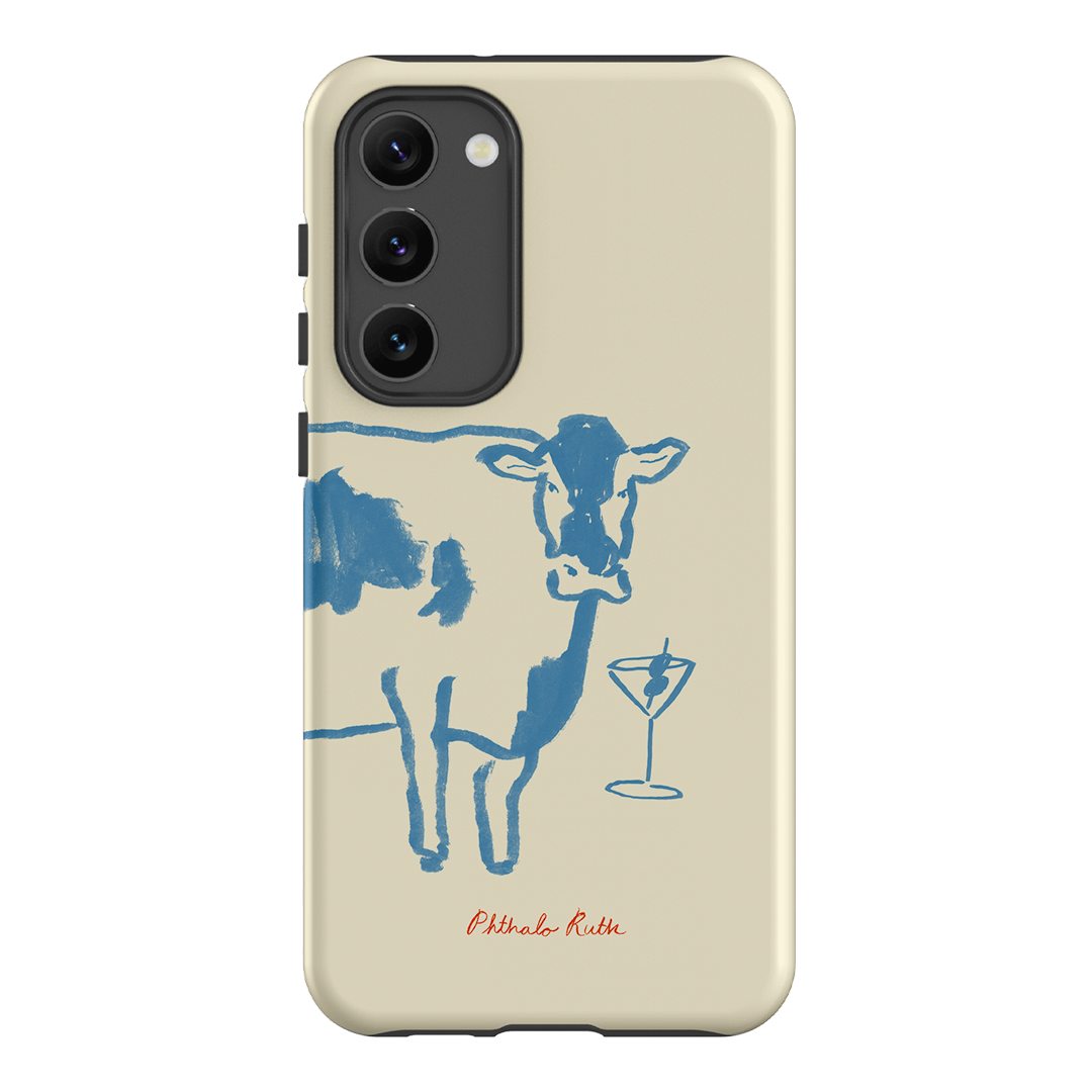 Mootini Blue Printed Phone Cases Samsung Galaxy S23 Plus / Armoured by Phthalo Ruth - The Dairy