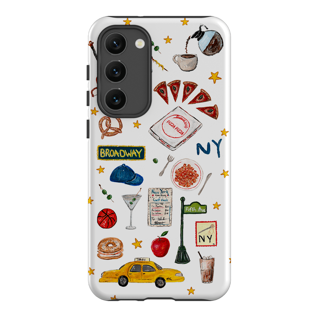 NYC White Printed Phone Cases Samsung Galaxy S23 Plus / Armoured by BG. Studio - The Dairy