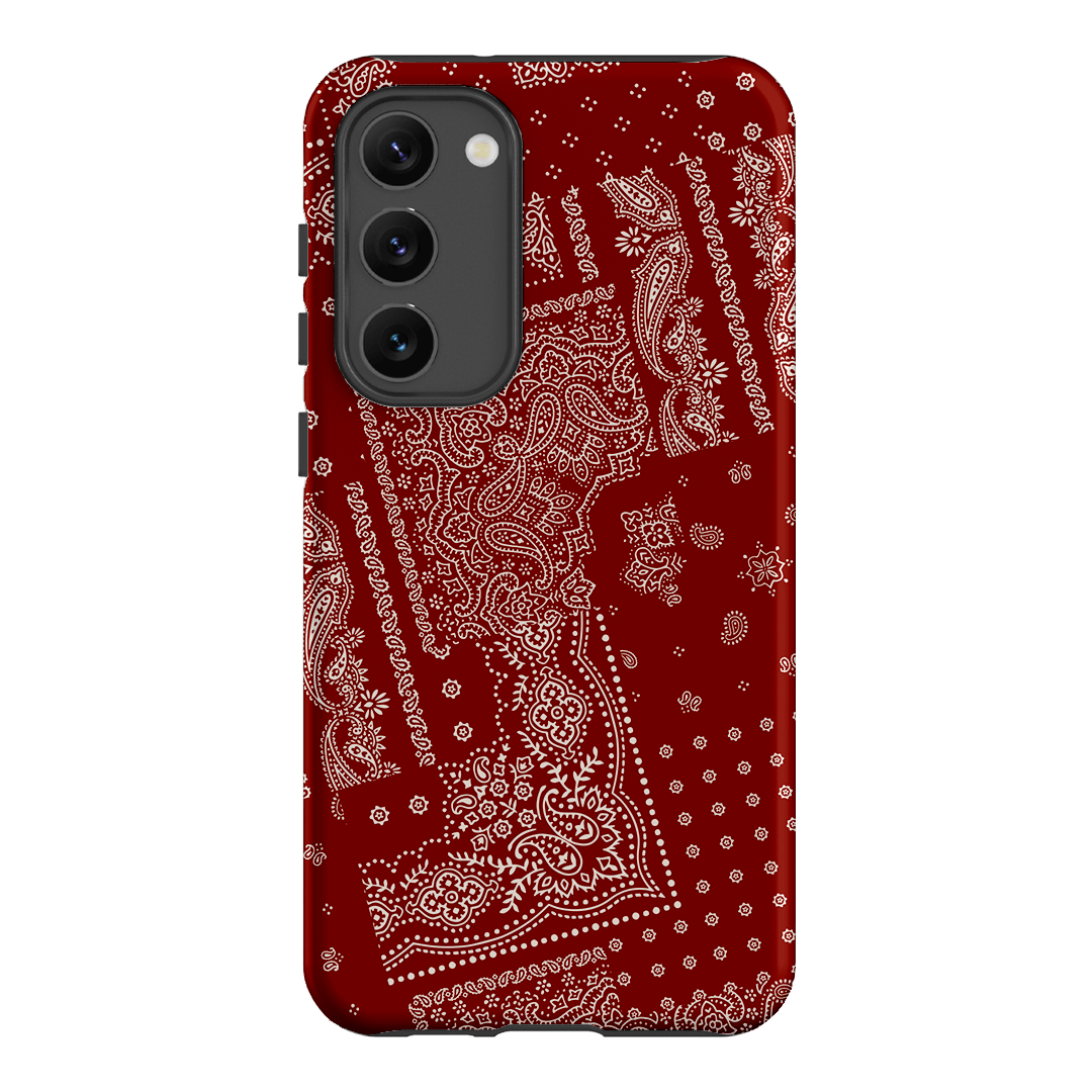 Paisley Crimson Printed Phone Cases Samsung Galaxy S23 Plus / Armoured by The Dairy - The Dairy
