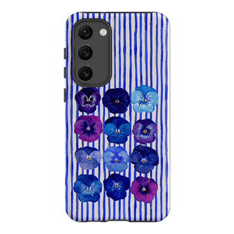 Striped Pansies Printed Phone Cases Samsung Galaxy S23 Plus / Armoured by Kayla Henley - The Dairy