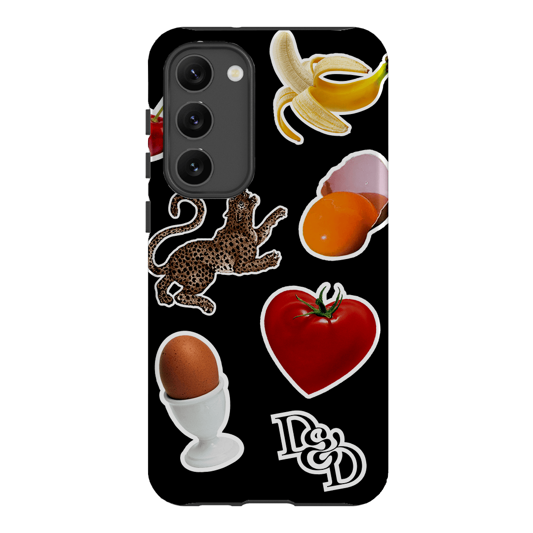 Sunday Stickers Black Printed Phone Cases Samsung Galaxy S23 Plus / Armoured by Desmond & Dempsey - The Dairy