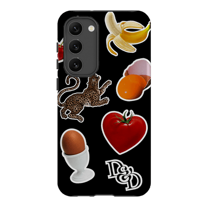Sunday Stickers Black Printed Phone Cases Samsung Galaxy S23 Plus / Armoured by Desmond & Dempsey - The Dairy