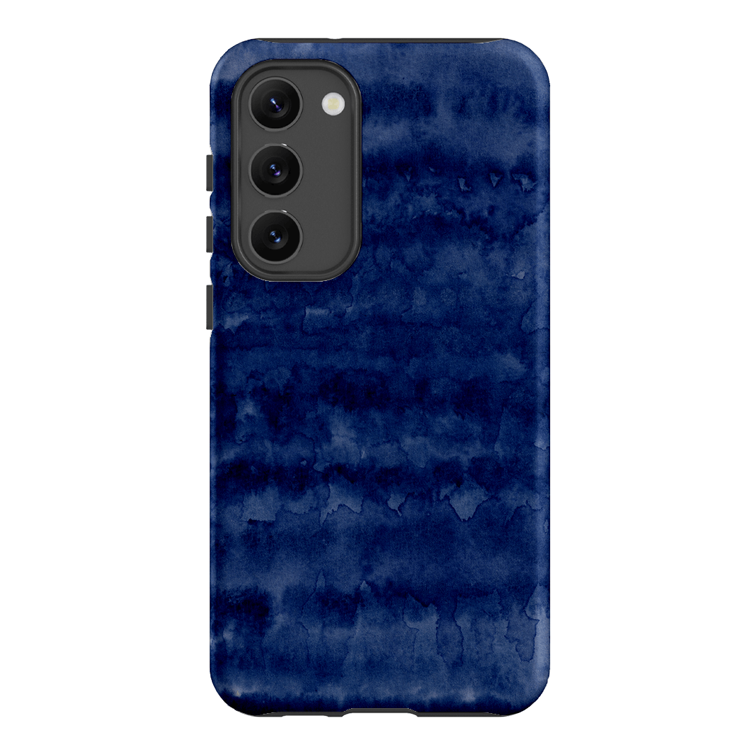 Watercolour Stripes Navy Printed Phone Cases Samsung Galaxy S23 Plus / Armoured by The Dairy - The Dairy