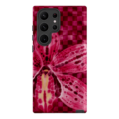 Check Orchid Printed Phone Cases Samsung Galaxy S23 Ultra / Armoured by Sally Hungerford - The Dairy