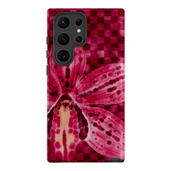 Check Orchid Printed Phone Cases Samsung Galaxy S23 Ultra / Armoured by Sally Hungerford - The Dairy