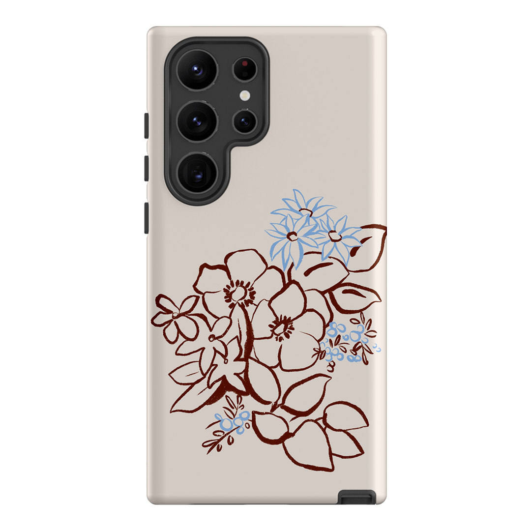 Cream Posy Printed Phone Cases Samsung Galaxy S23 Ultra / Armoured by Typoflora - The Dairy