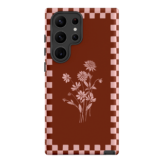 Dahlia Check Printed Phone Cases Samsung Galaxy S23 Ultra / Armoured by Typoflora - The Dairy