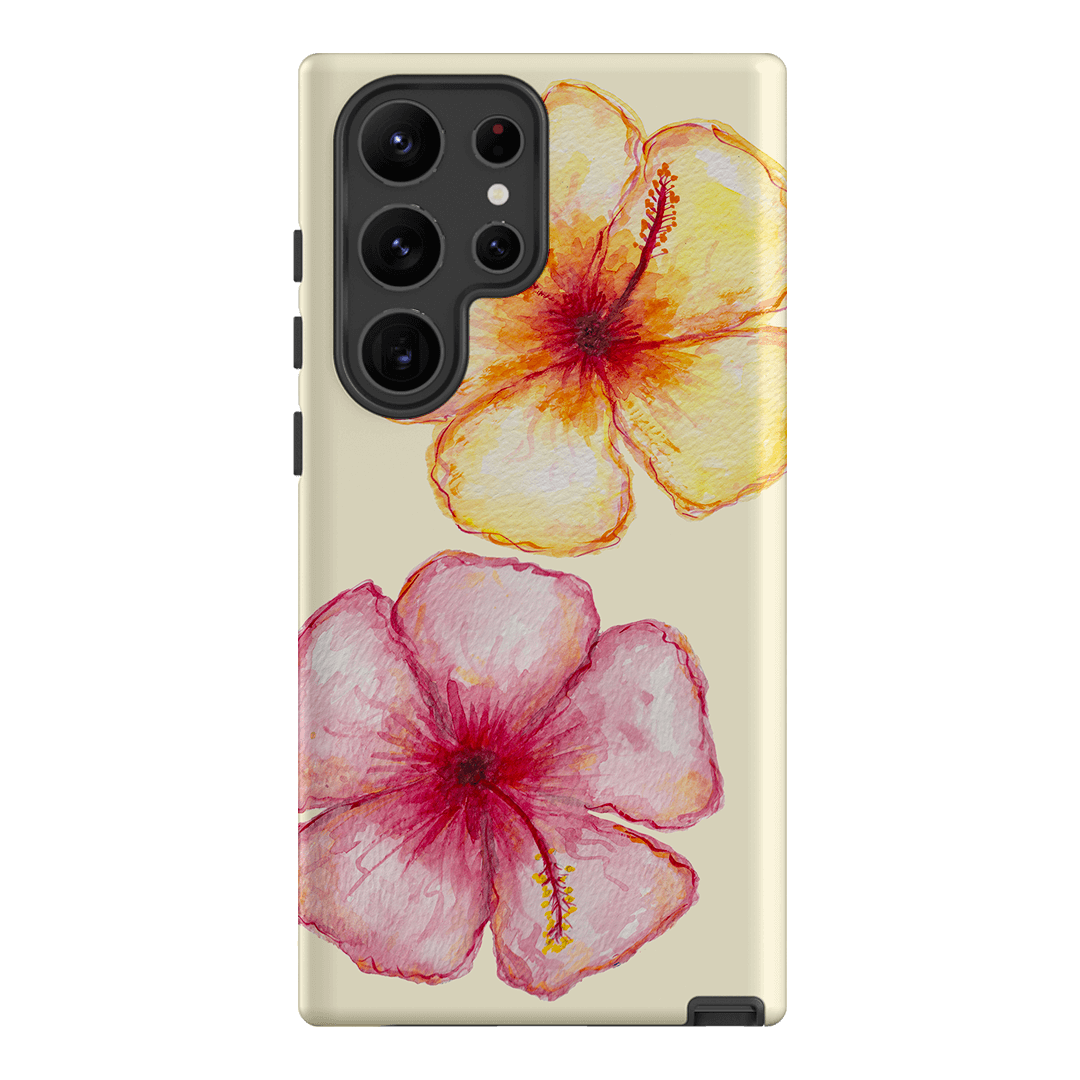 Hibiscus Flower Yellow Printed Phone Cases Samsung Galaxy S23 Ultra / Armoured by BG. Studio - The Dairy