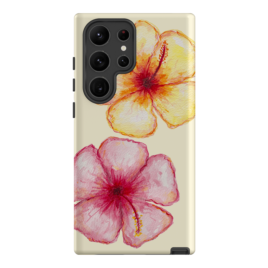 Hibiscus Flower Yellow Printed Phone Cases Samsung Galaxy S23 Ultra / Armoured by BG. Studio - The Dairy