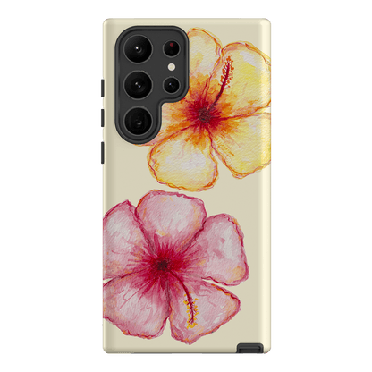Hibiscus Flower Yellow Printed Phone Cases Samsung Galaxy S23 Ultra / Armoured by BG. Studio - The Dairy