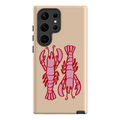 Lobster Love Peach Printed Phone Cases Samsung Galaxy S23 Ultra / Armoured by The Dairy - The Dairy