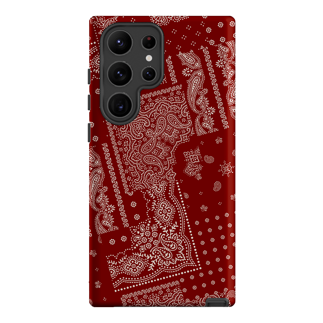 Paisley Crimson Printed Phone Cases Samsung Galaxy S23 Ultra / Armoured by The Dairy - The Dairy