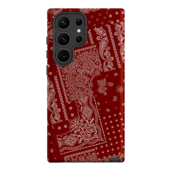 Paisley Crimson Printed Phone Cases Samsung Galaxy S23 Ultra / Armoured by The Dairy - The Dairy