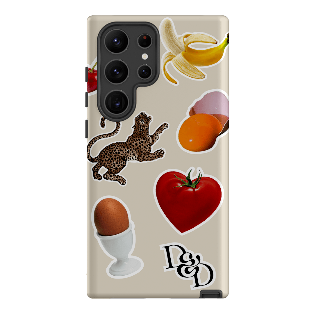 Sunday Stickers Cream Printed Phone Cases Samsung Galaxy S23 Ultra / Armoured by Desmond & Dempsey - The Dairy