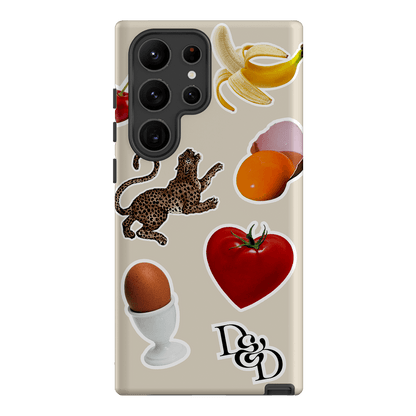 Sunday Stickers Cream Printed Phone Cases Samsung Galaxy S23 Ultra / Armoured by Desmond & Dempsey - The Dairy