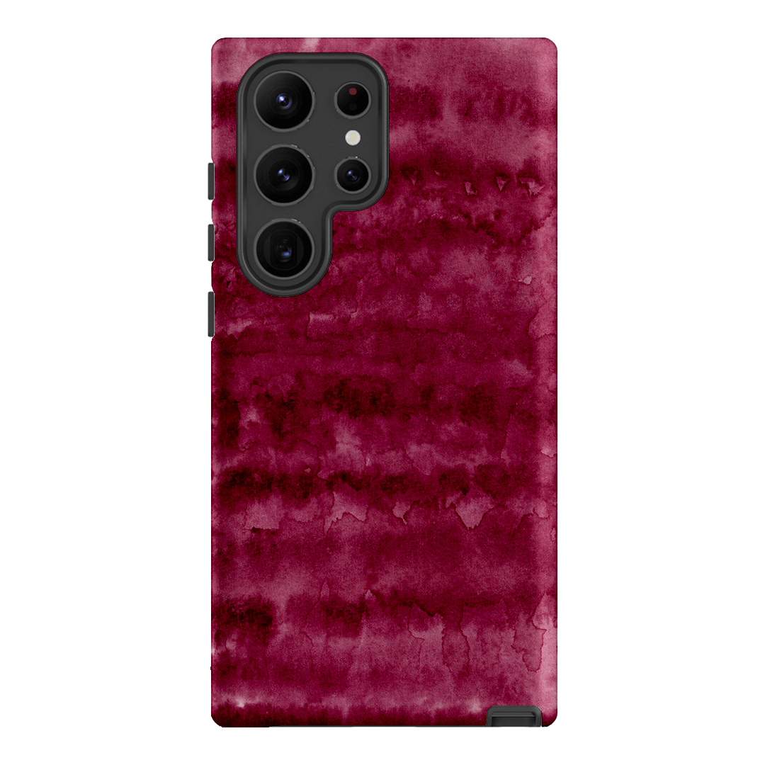Watercolour Stripes Burgundy Printed Phone Cases Samsung Galaxy S23 Ultra / Armoured by The Dairy - The Dairy