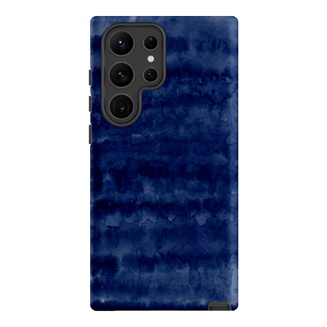 Watercolour Stripes Navy Printed Phone Cases Samsung Galaxy S23 Ultra / Armoured by The Dairy - The Dairy