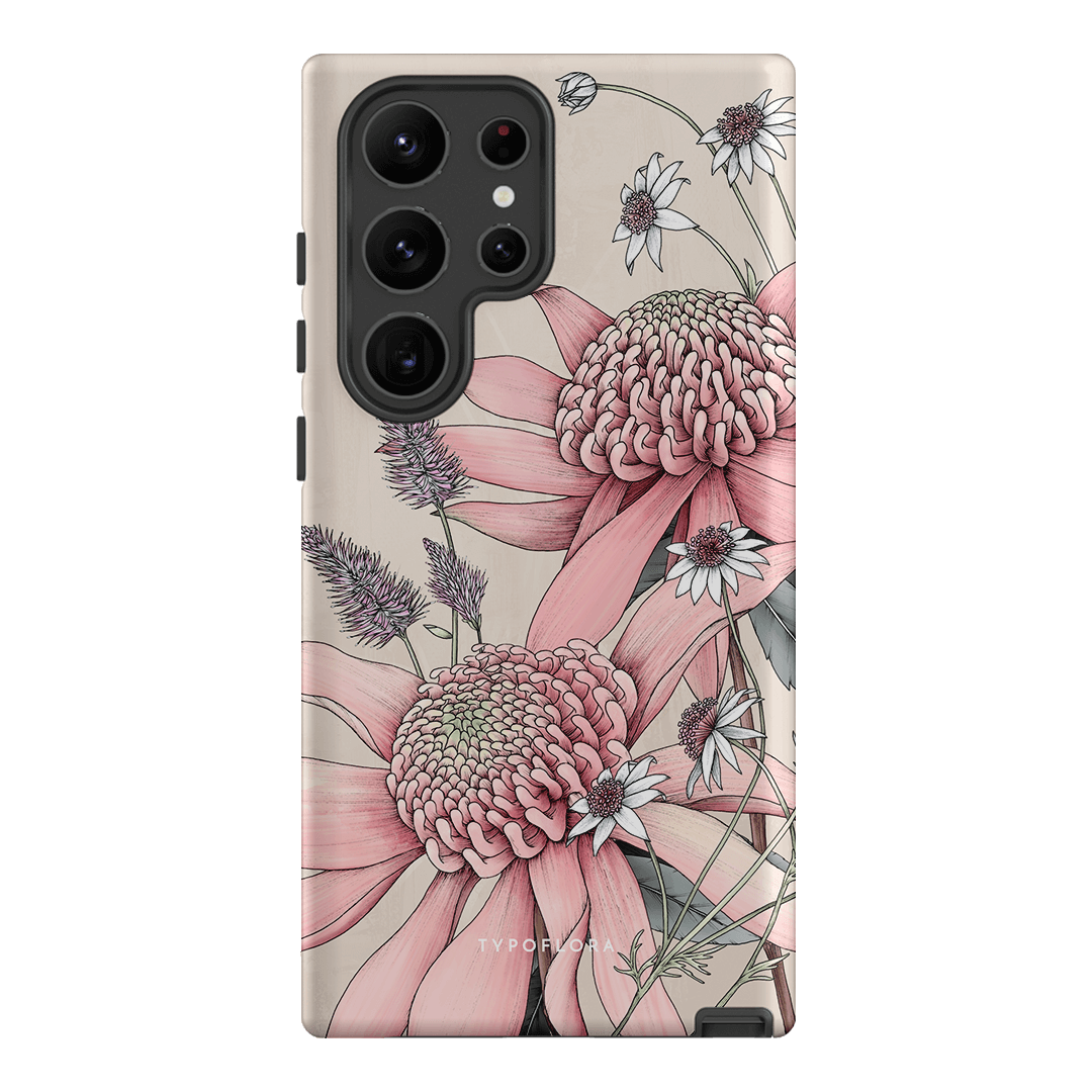 Pink Waratah Printed Phone Cases Samsung Galaxy S23 Ultra / Armoured by Typoflora - The Dairy