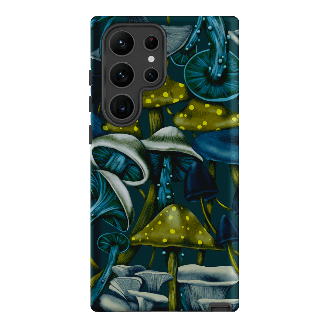Shrooms Blue Printed Phone Cases Samsung Galaxy S23 Ultra / Armoured by Kelly Thompson - The Dairy