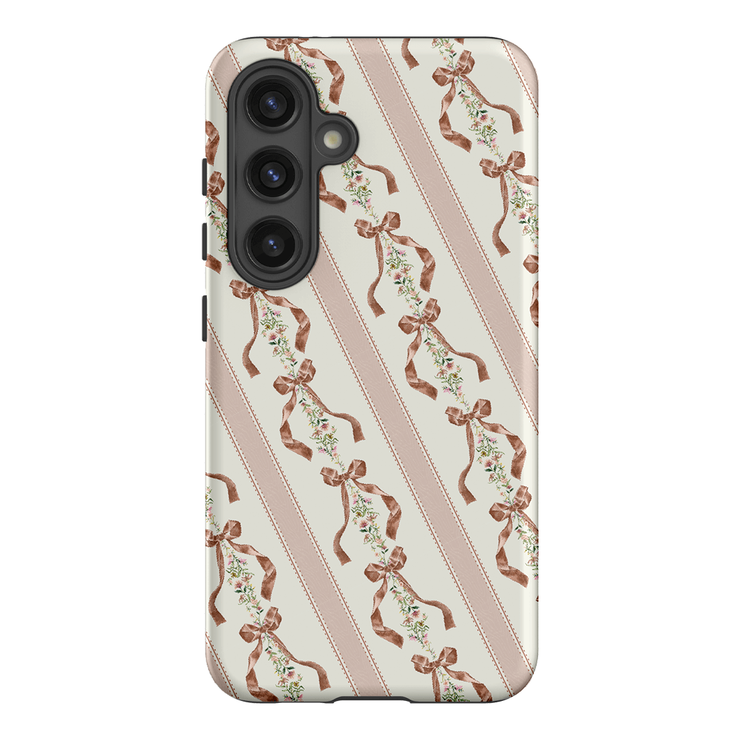 Bow Stripe Printed Phone Cases Samsung Galaxy S24 / Armoured by Veronica Tucker - The Dairy
